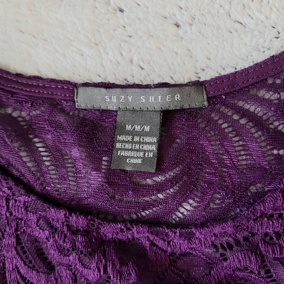Purple Lace Women's Dress - Size Medium - Picture 4 of 7